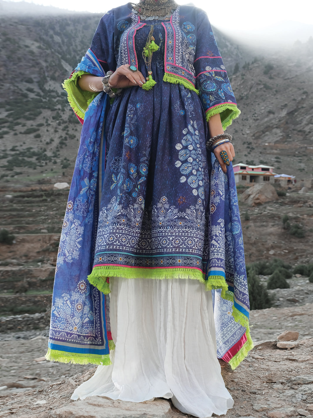 Blue Cambric 2Pc Unstitched - AWP-234