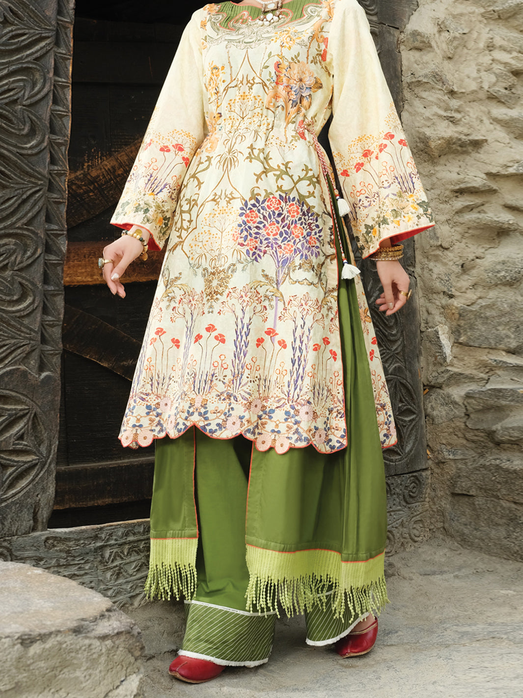 Beige Cambric 2 Piece Unstitched - AWP-239