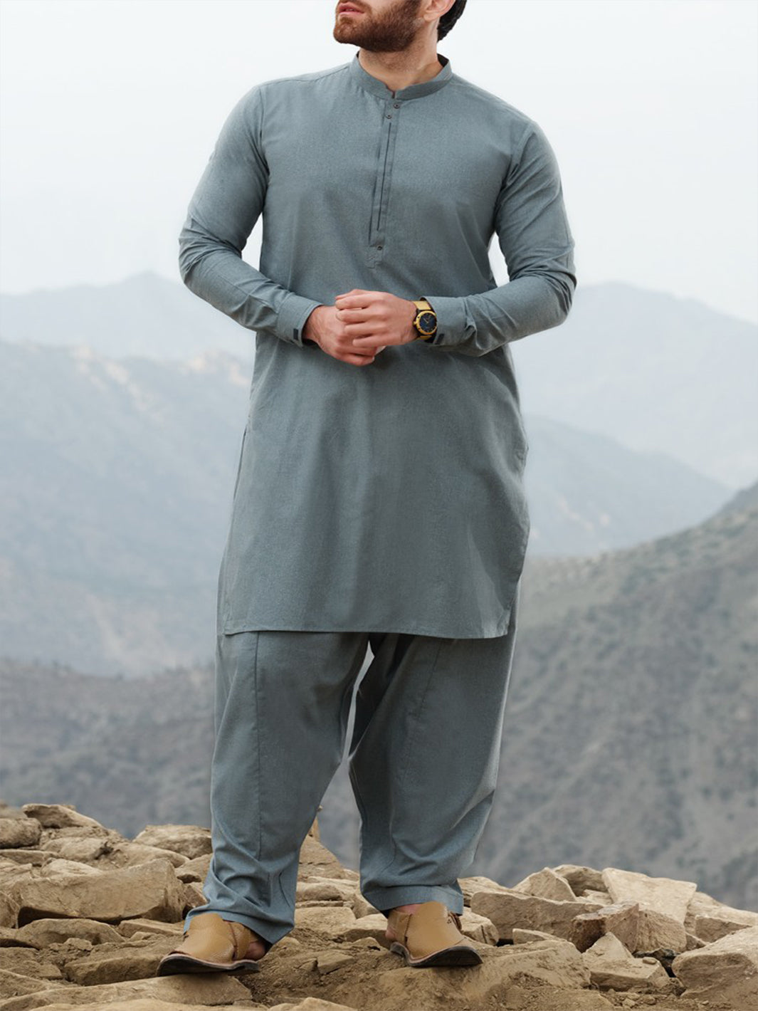 Blue Blended Kameez Shalwar - AL-KS-2460