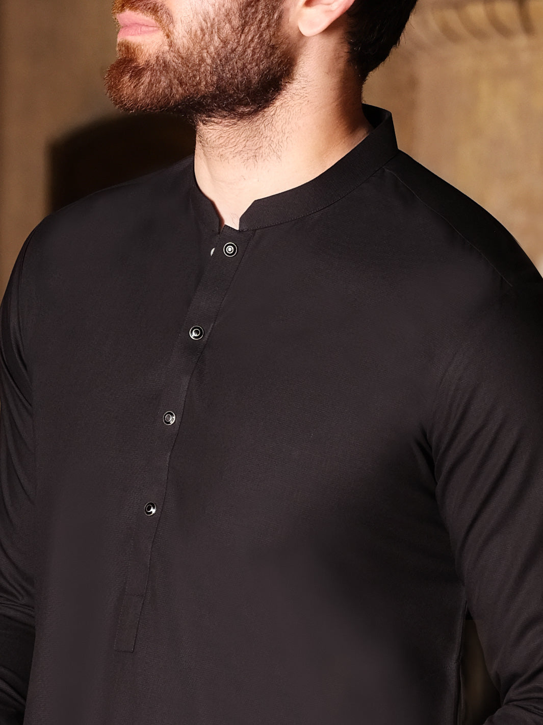 Black Cotton Kameez Shalwar - AL-KS-2495