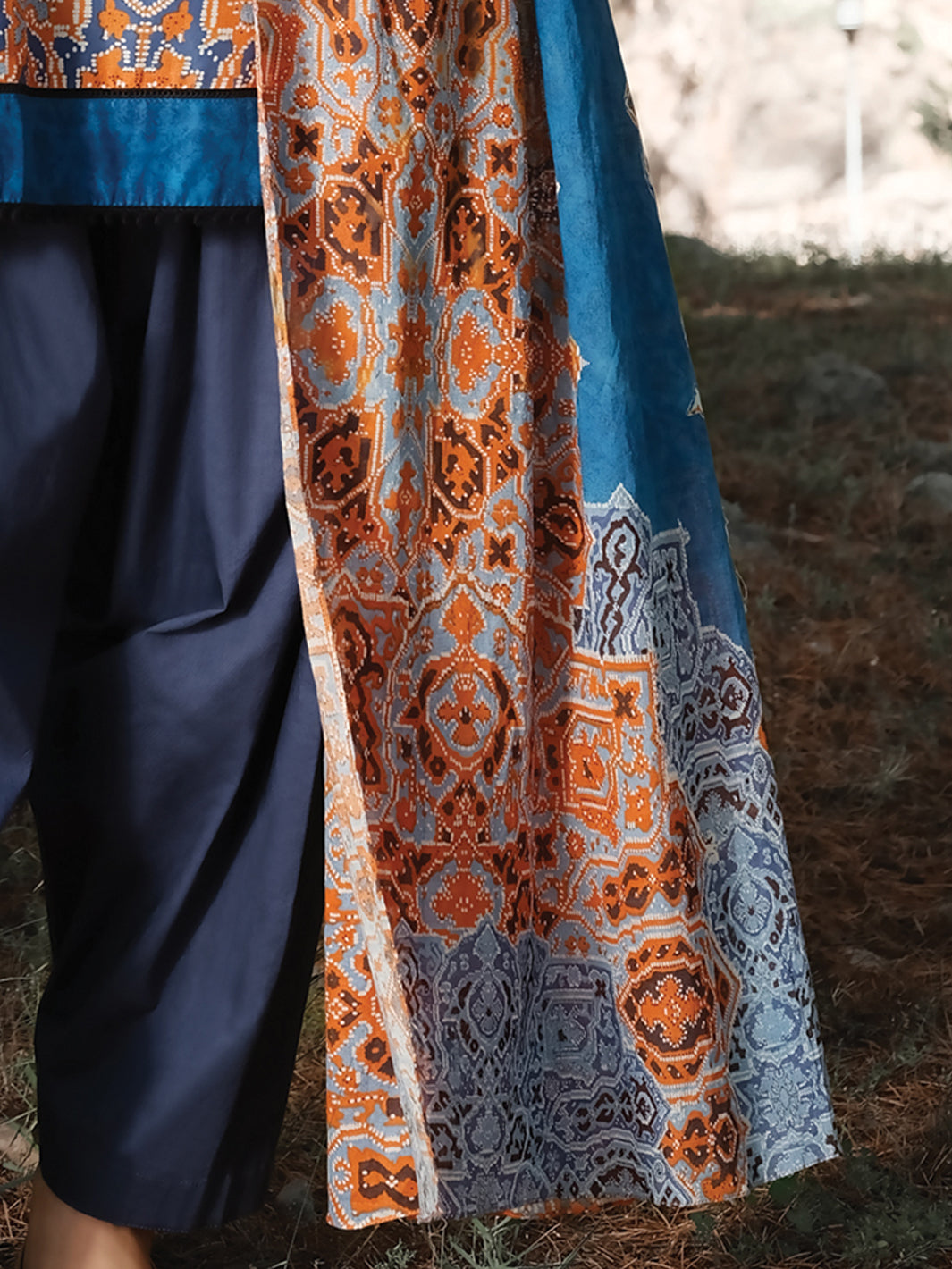 Orange Cambric 3Pc Stitched - AWP-251