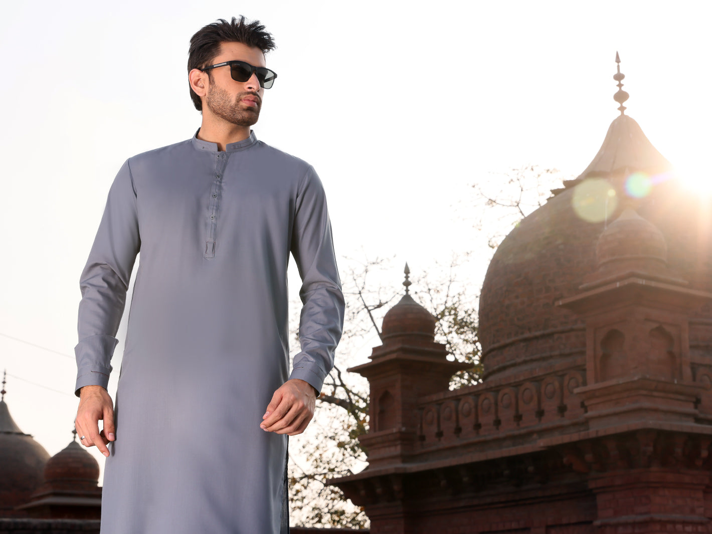 Grey Blended Kameez Shalwar - AL-KS-2580