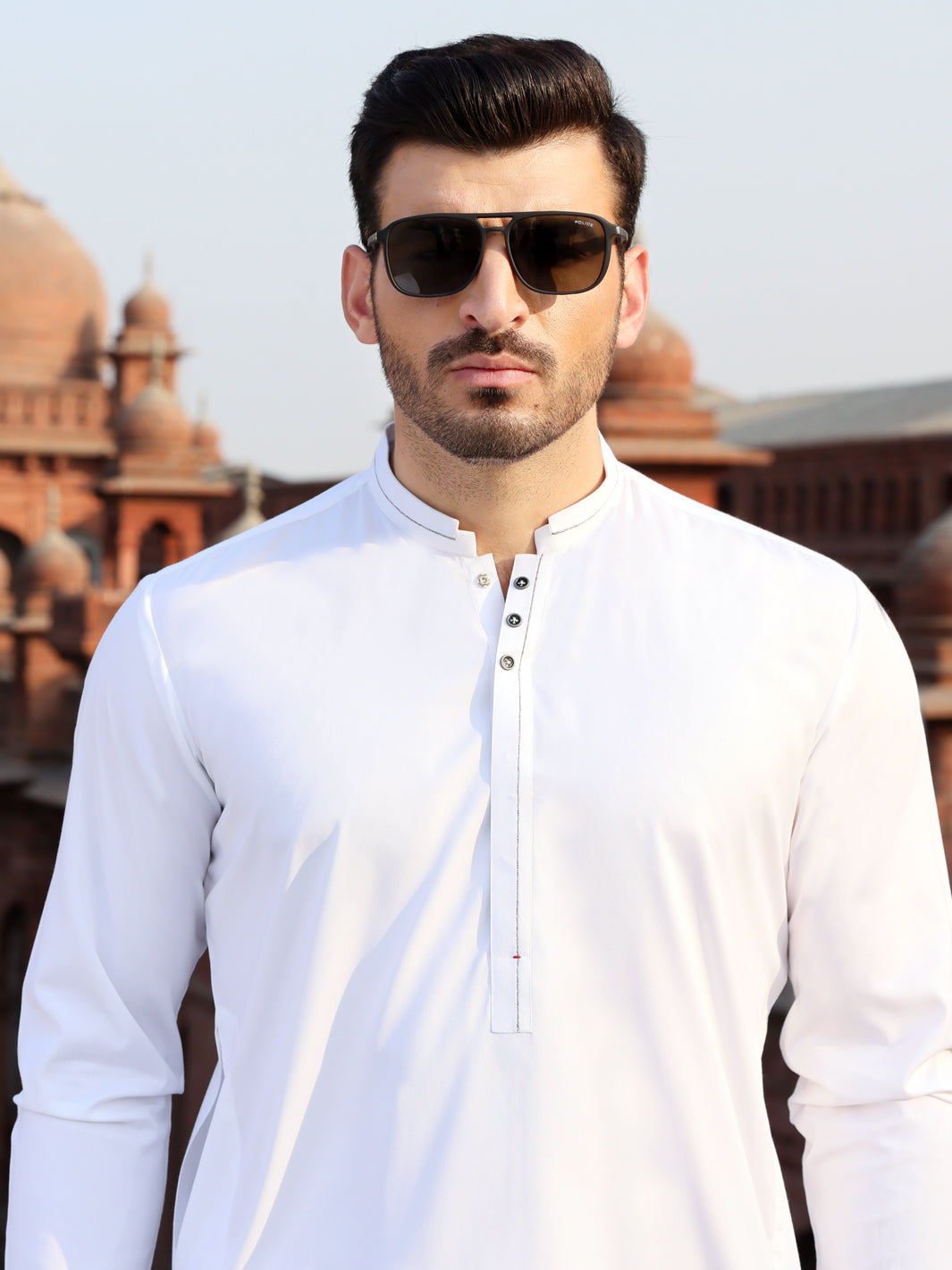 White Blended Kameez Shalwar - AL-KS-2610