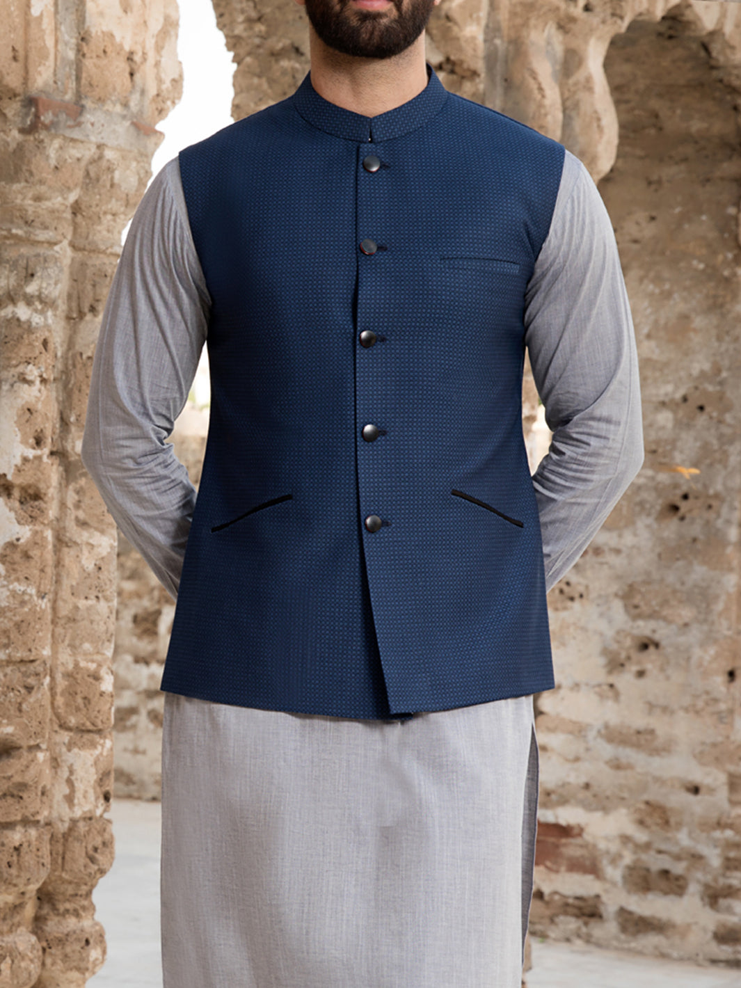 Blue Suiting Waistcoat - WC-263