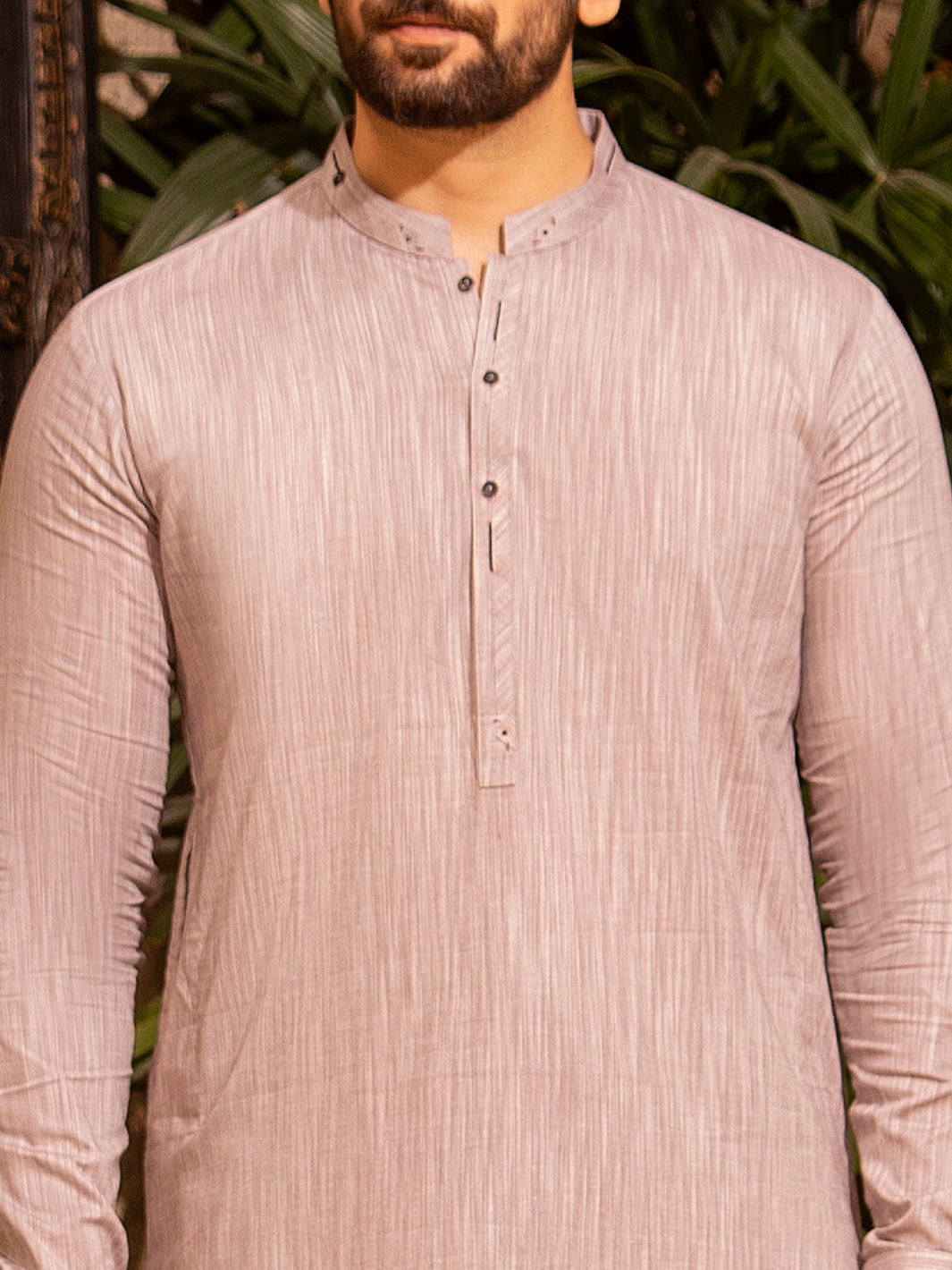 Light Grey Blended Kurta Shalwar - AL-KS-2639