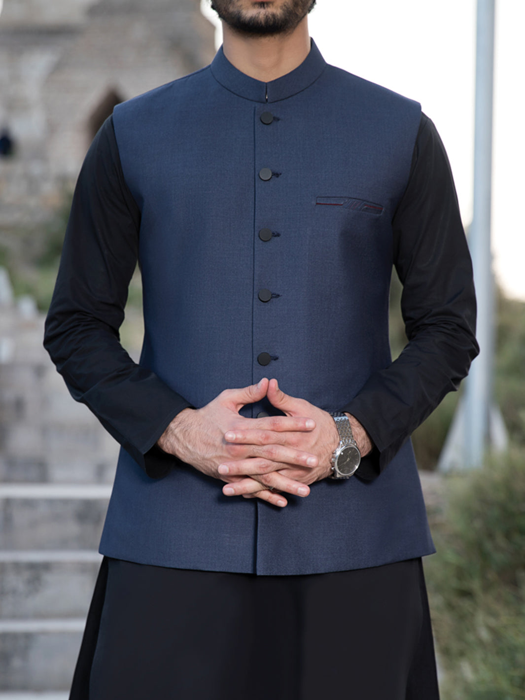 Blue Suiting Waistcoat - WC-265