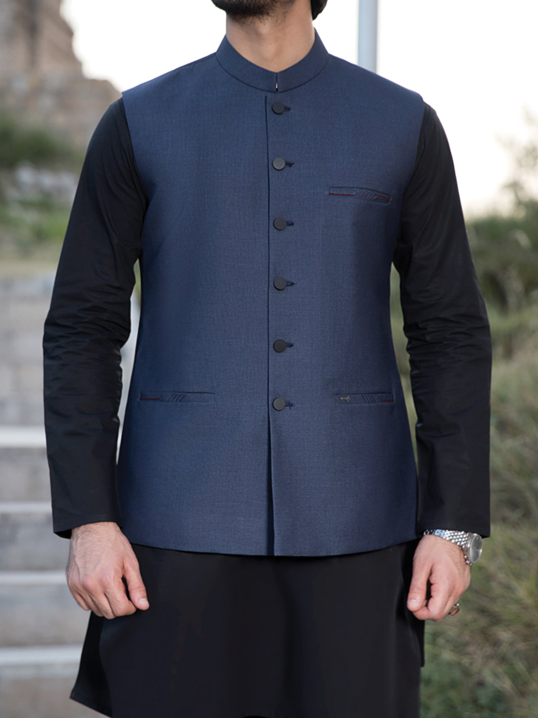 Blue Suiting Waistcoat - WC-265