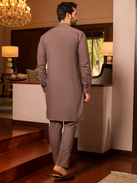 Light Brown Blended Kurta Trouser - AL-KT-2662