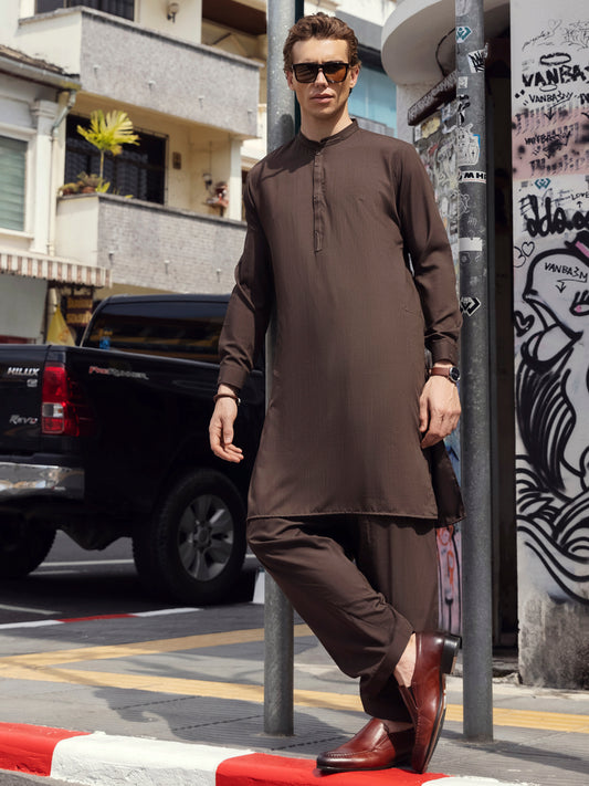 Brown Kurta Shalwar - AL-KS-2668