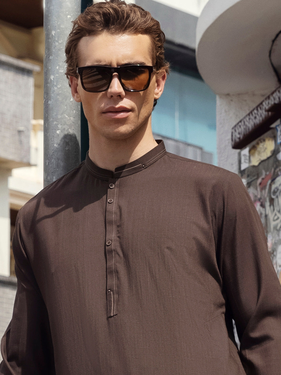 Brown Kurta Shalwar - AL-KS-2668