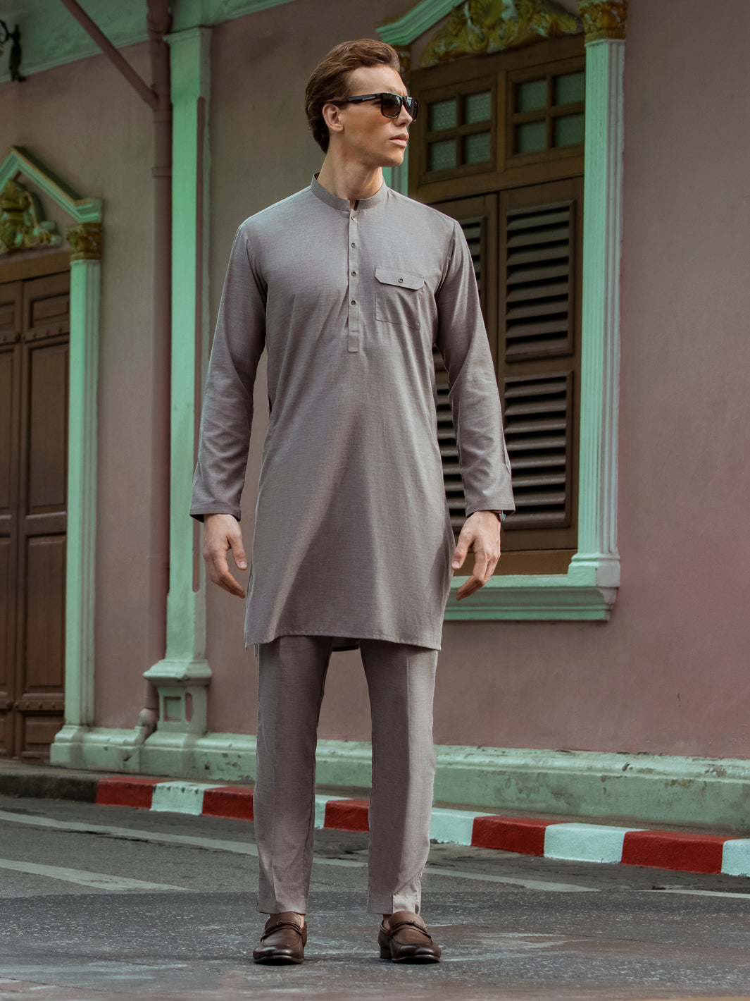Grey Kurta Trouser - AL-KT-2673