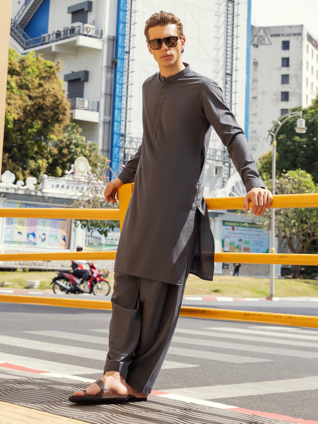 Grey Kurta Shalwar - AL-KS-2678