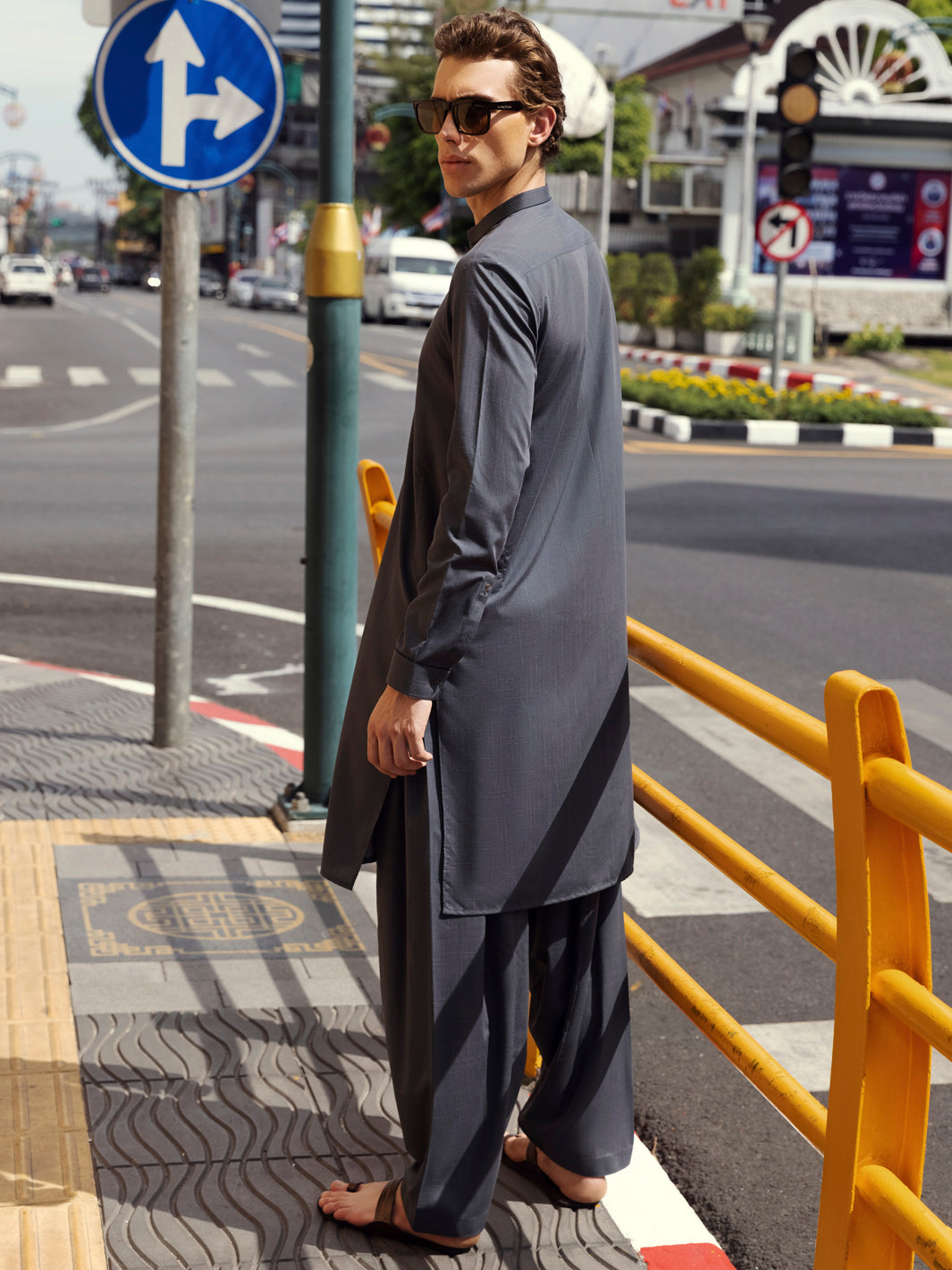 Grey Kurta Shalwar - AL-KS-2678