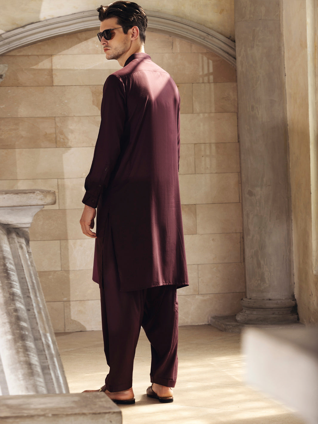 Maroon Kameez Shalwar - AL-KS-2679