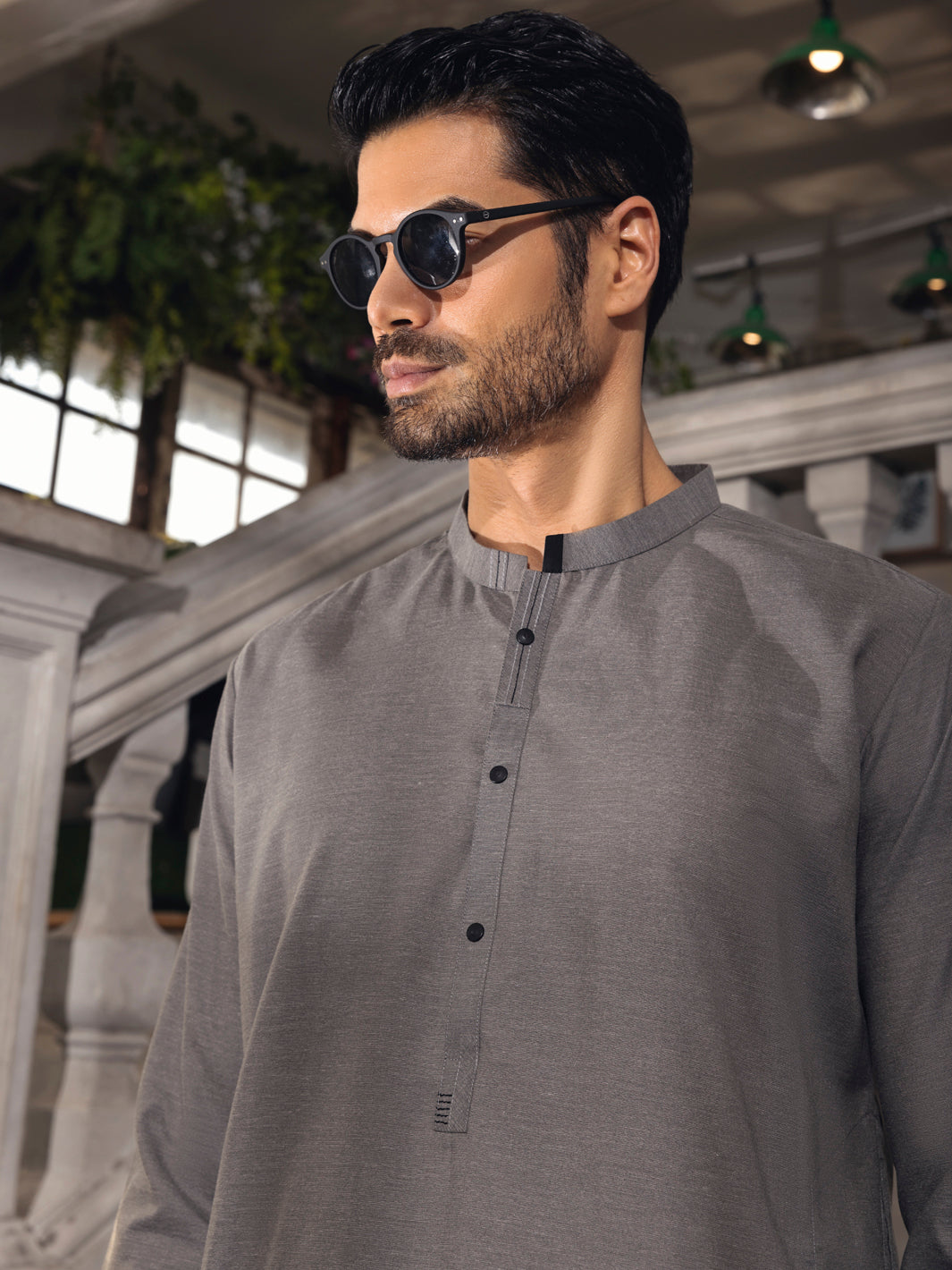 Grey Kameez Shalwar - AL-KS-2685