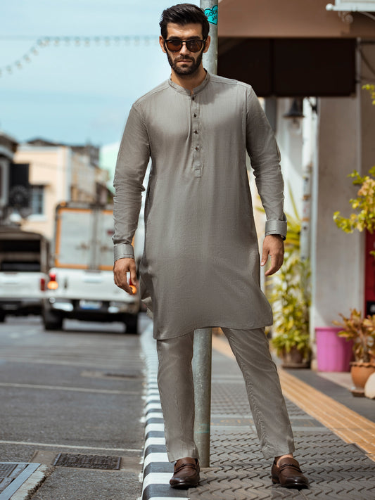 Grey Kurta Trouser - AL-KT-2696