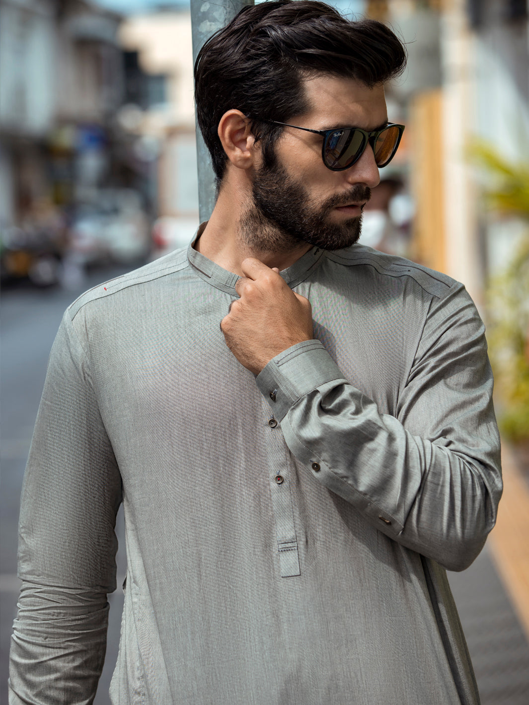 Grey Kurta Trouser - AL-KT-2696