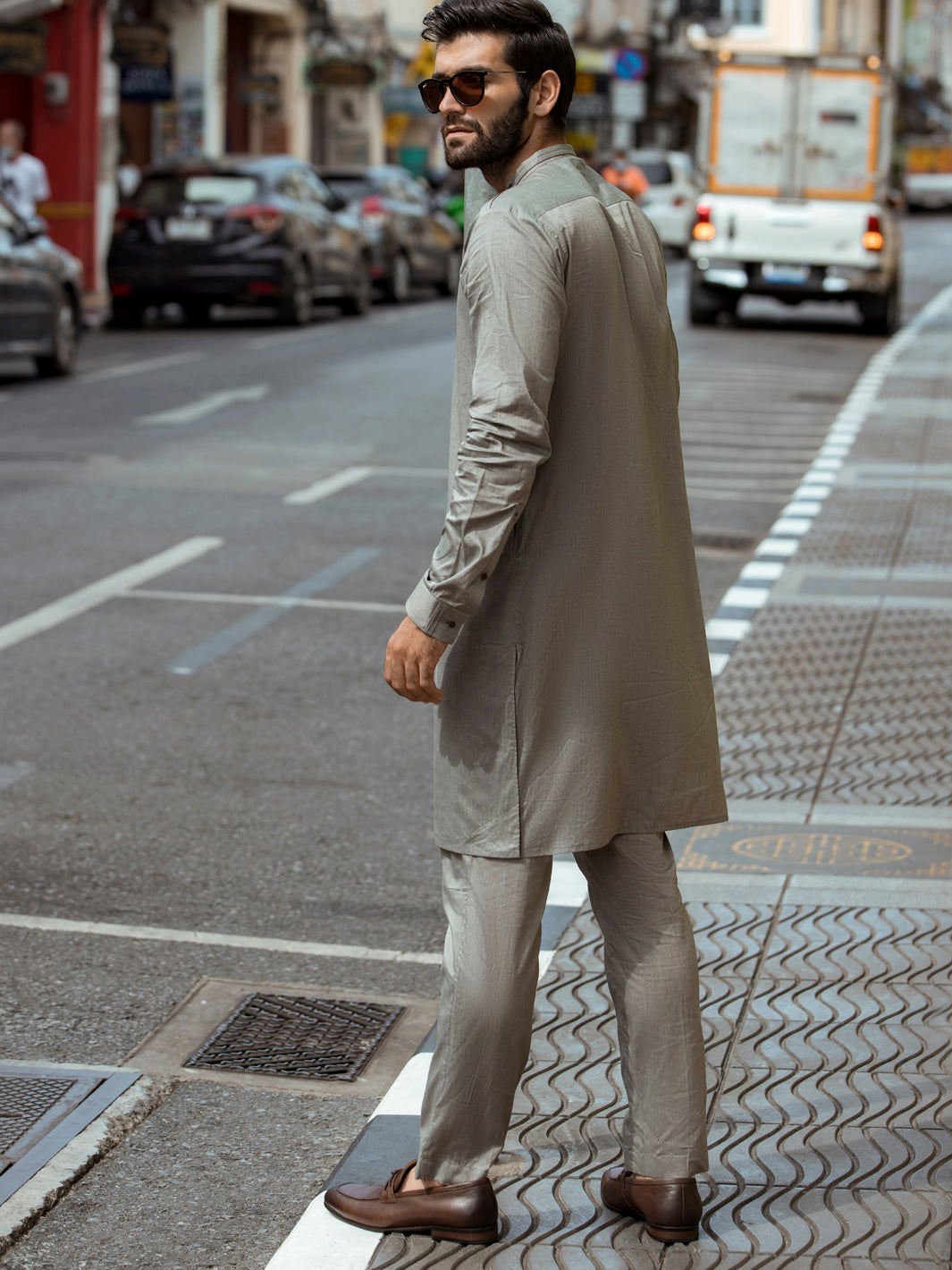 Grey Kurta Trouser - AL-KT-2696