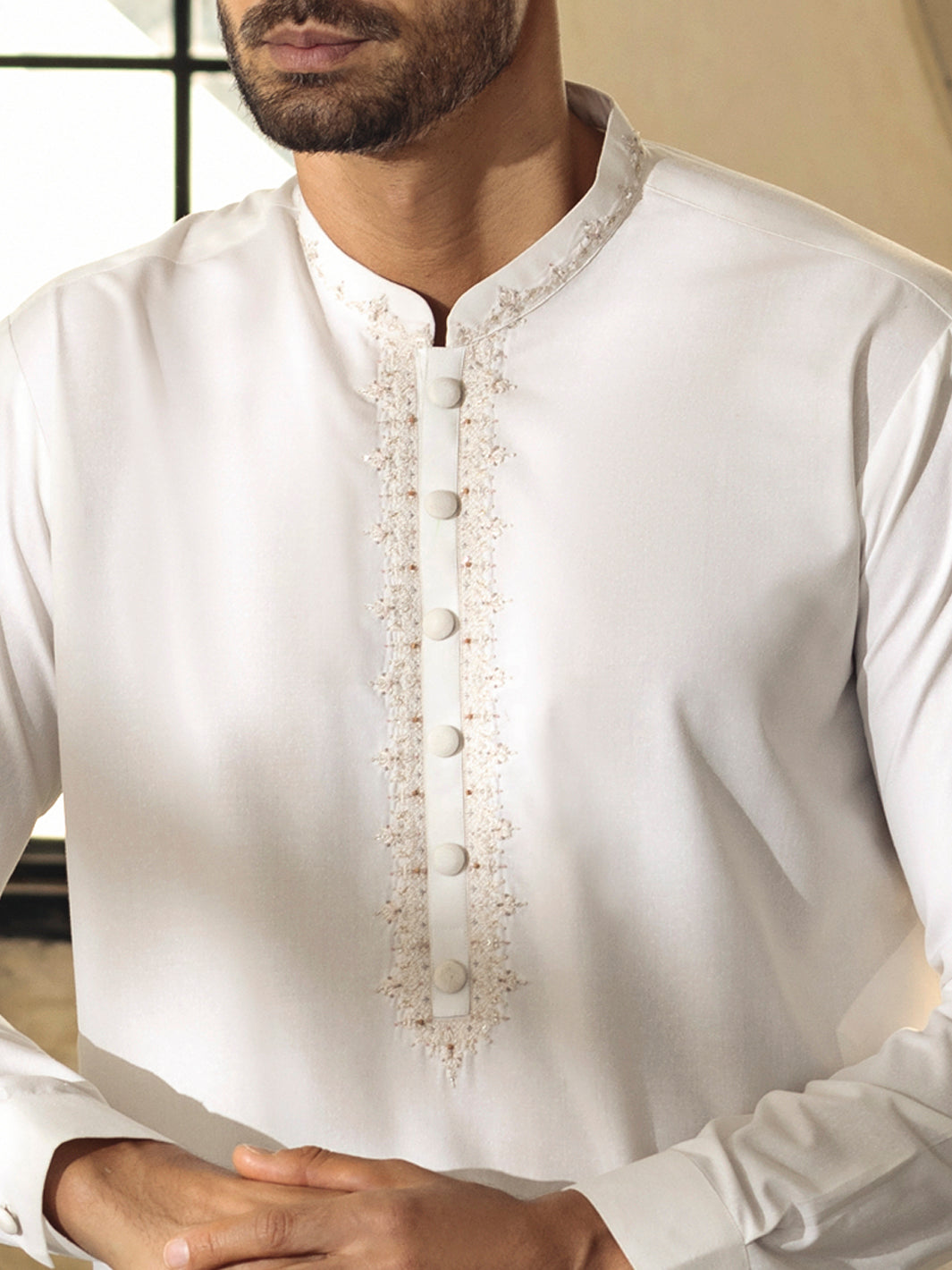 Off White Kurta Trouser - AL-KT-2698