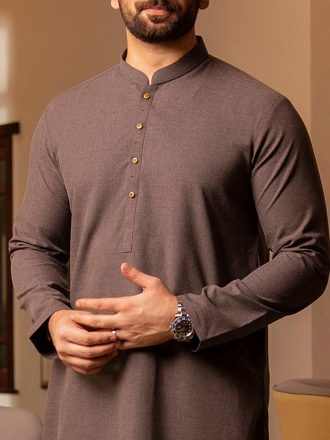 Grey Blended Kurta Trouser - AL-KT-2709