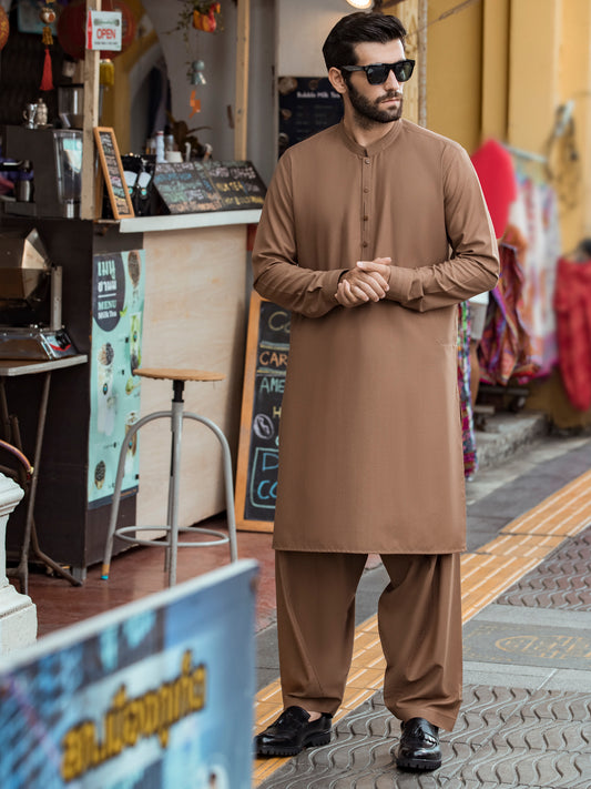 Brown Kurta Shalwar - AL-KS-2719