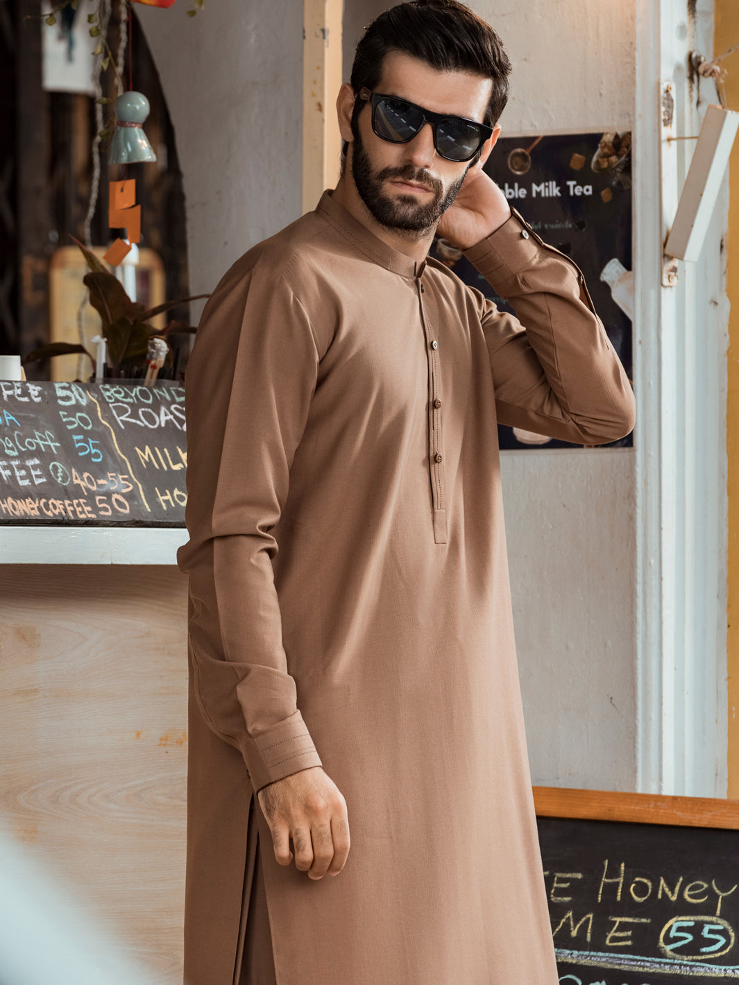 Brown Kurta Shalwar - AL-KS-2719