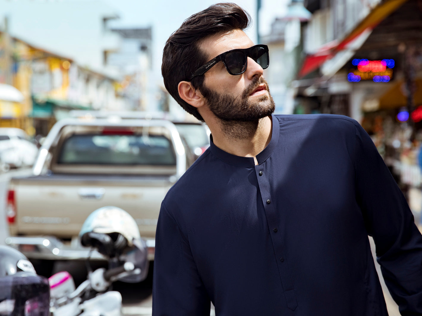 Dark Blue Kurta Shalwar - AL-KS-2724