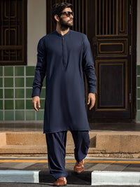 Navy Blue Kurta Shalwar - AL-KS-2727