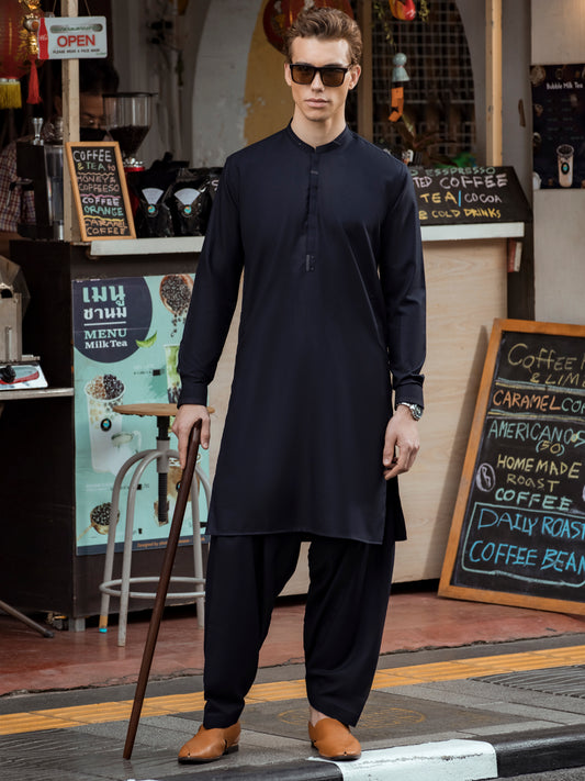 Black Kurta Shalwar - AL-KS-2728