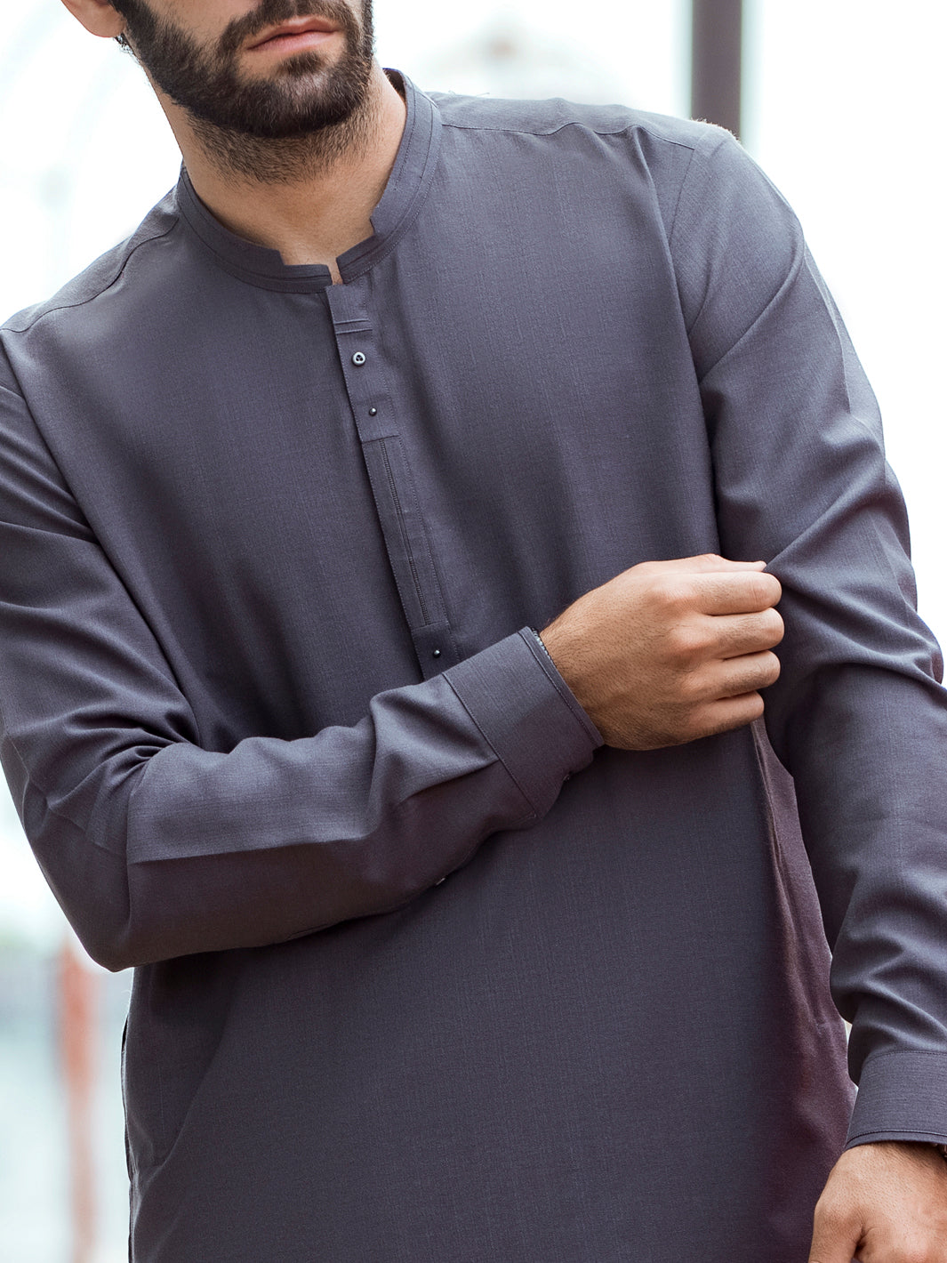 Grey Kurta Shalwar - AL-KS-2730
