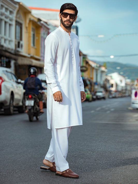 Off White Kurta Shalwar - AL-KS-2731