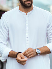 Off White Kurta Shalwar - AL-KS-2731