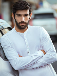 Off White Kurta Shalwar - AL-KS-2731