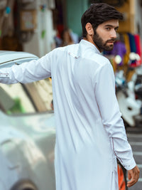 Off White Kurta Shalwar - AL-KS-2731