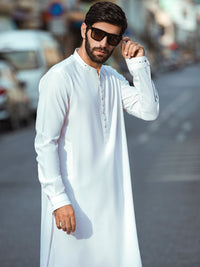 Off White Kurta Shalwar - AL-KS-2731