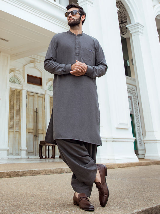 Charcoal Kurta Shalwar - AL-KS-2734