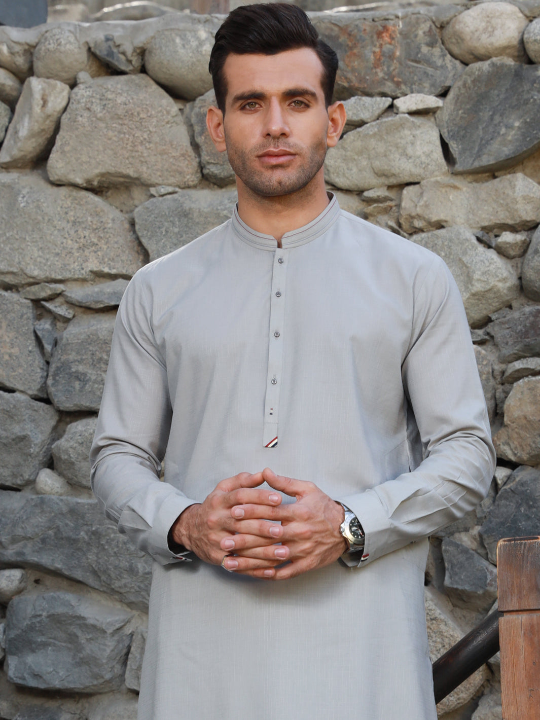 Light Grey Kameez Shalwar - AL-KS-2741