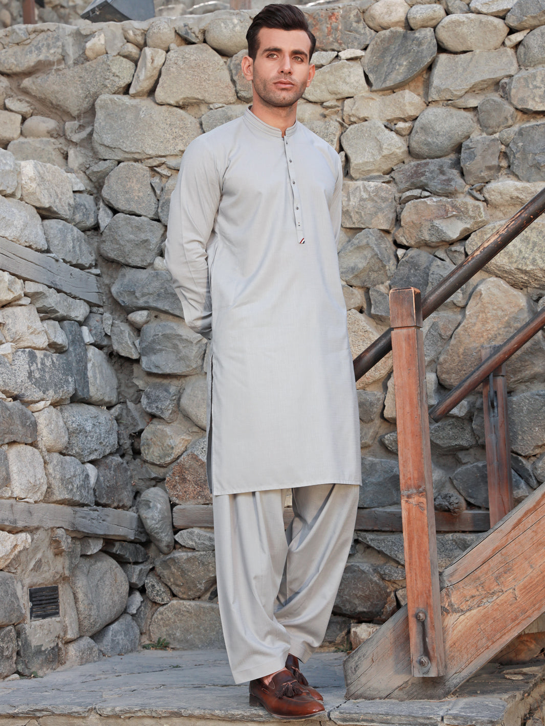 Light Grey Kameez Shalwar - AL-KS-2741