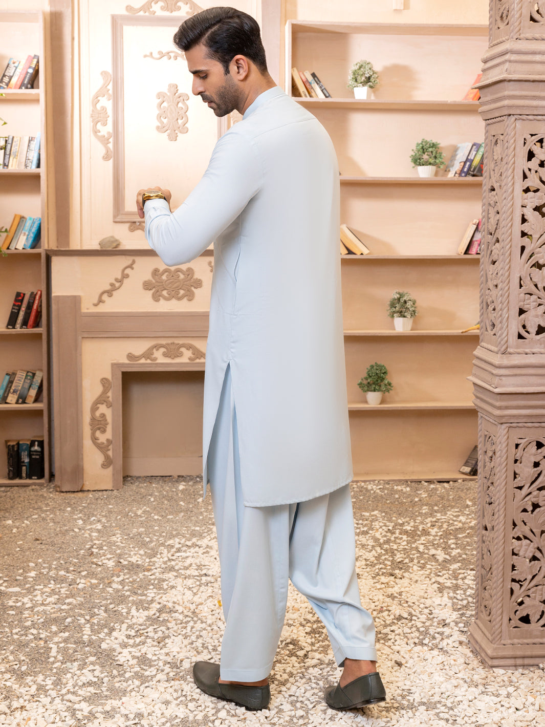 Light Blue Kameez Shalwar - AL-KS-2754