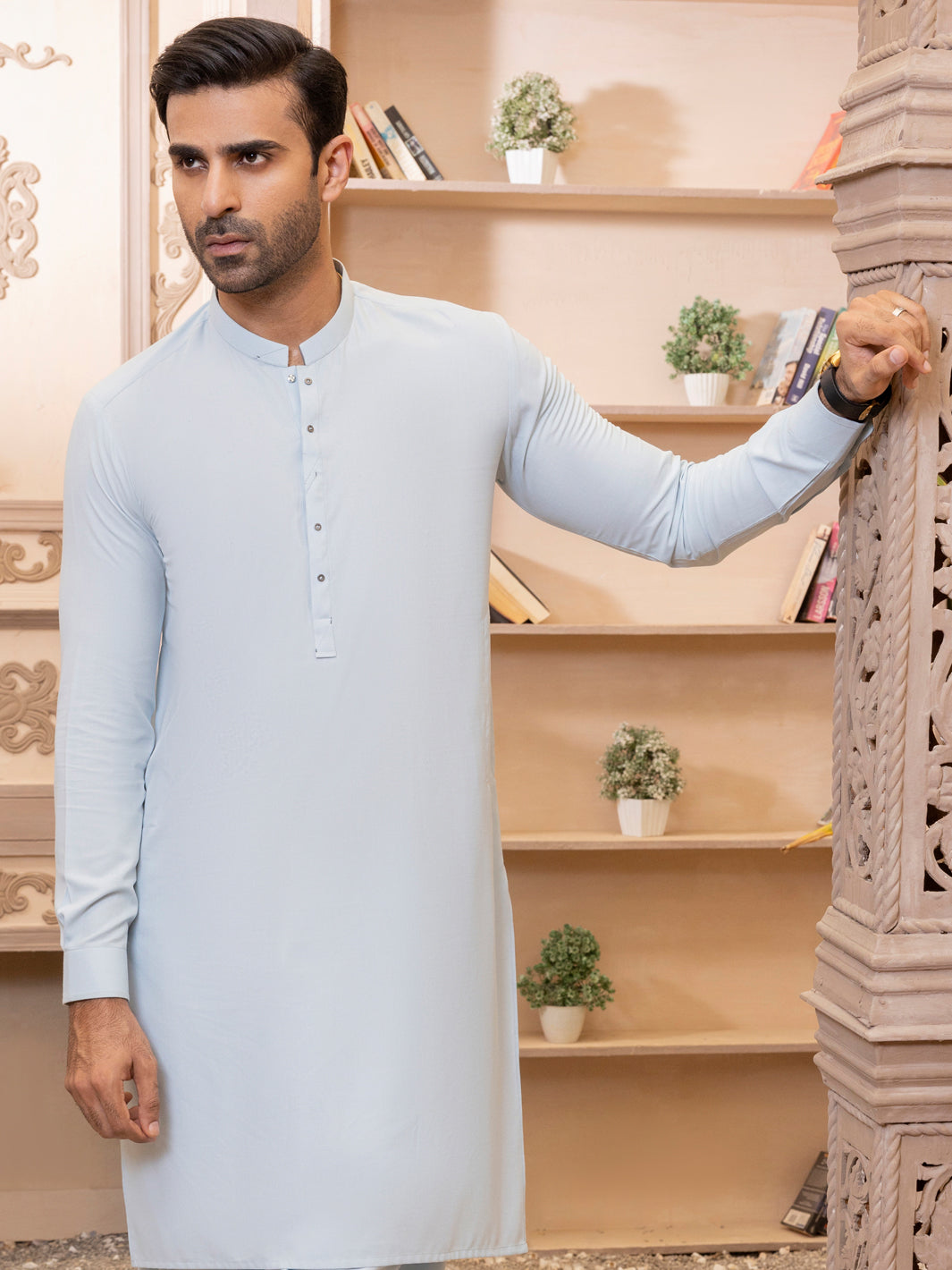 Light Blue Kameez Shalwar - AL-KS-2754