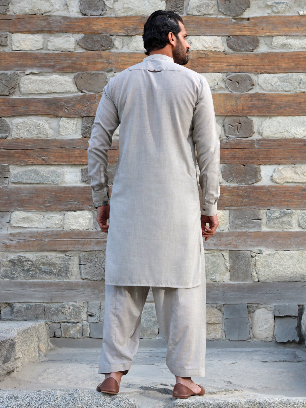Light Grey Kameez Shalwar - AL-KS-2757
