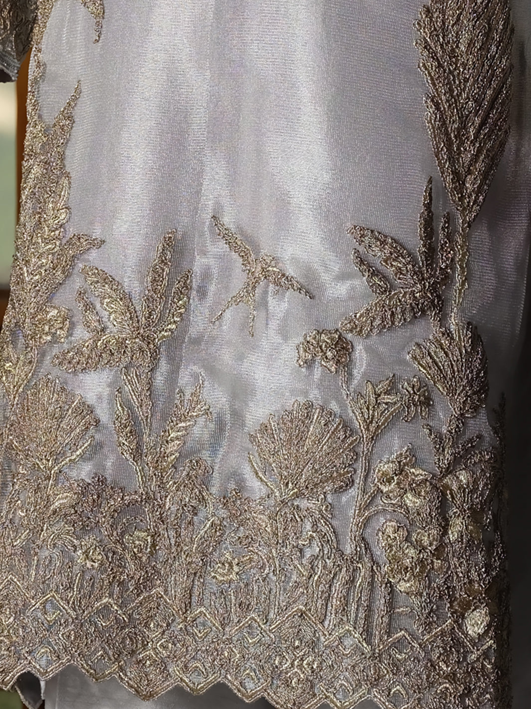 Grey Khaddi Net 2Pc Formal Suit - LS-277