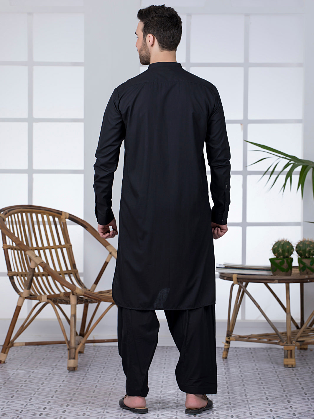 Black Blended Kameez Shalwar - AL-KS-2789