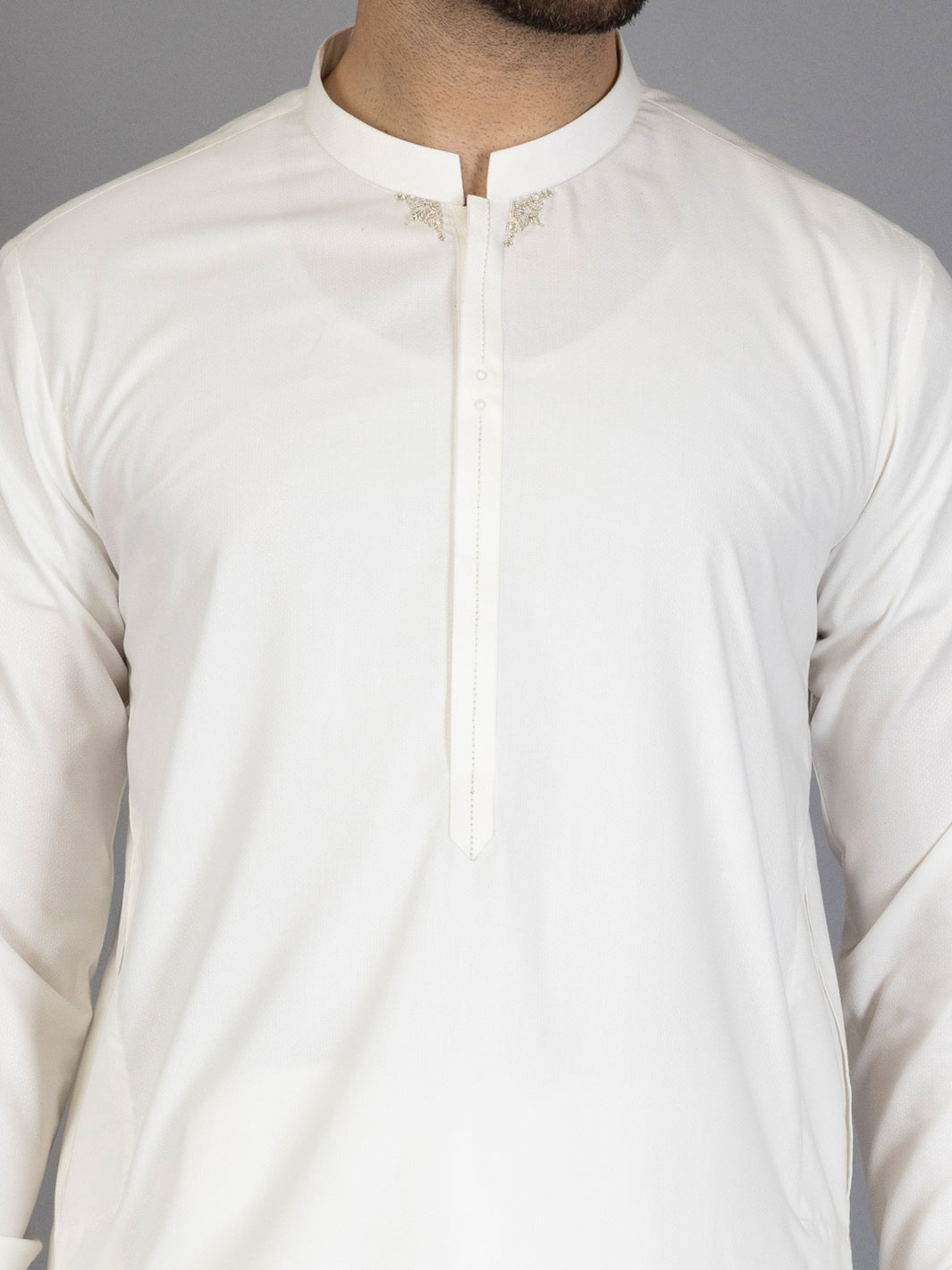 Off White Blended Kameez Shalwar - AL-KS-2816