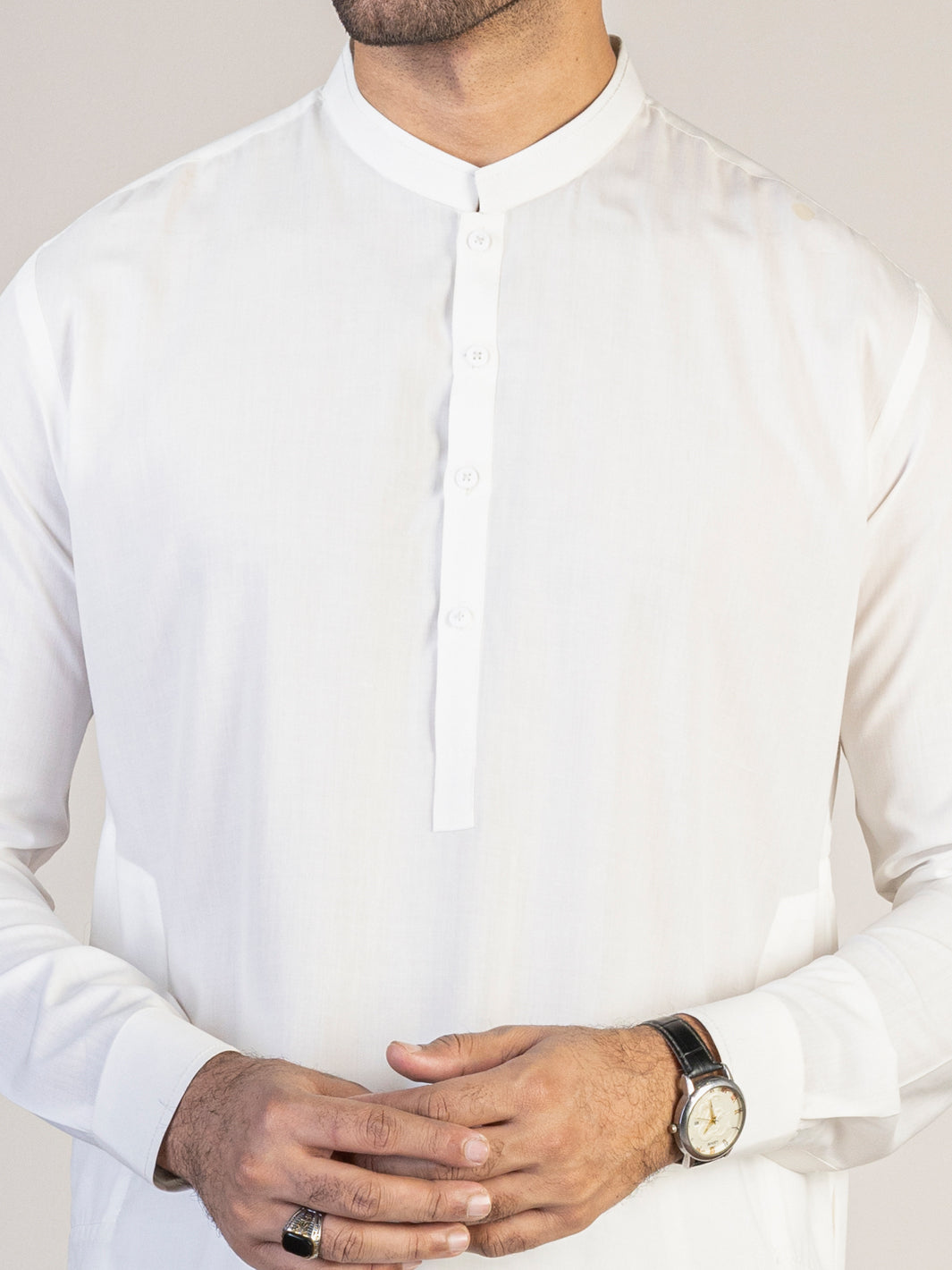 White Blended Kameez Shalwar - AL-KS-2824