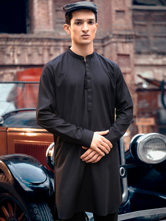 Black Blended Kurta Trouser - AL-KT-2831
