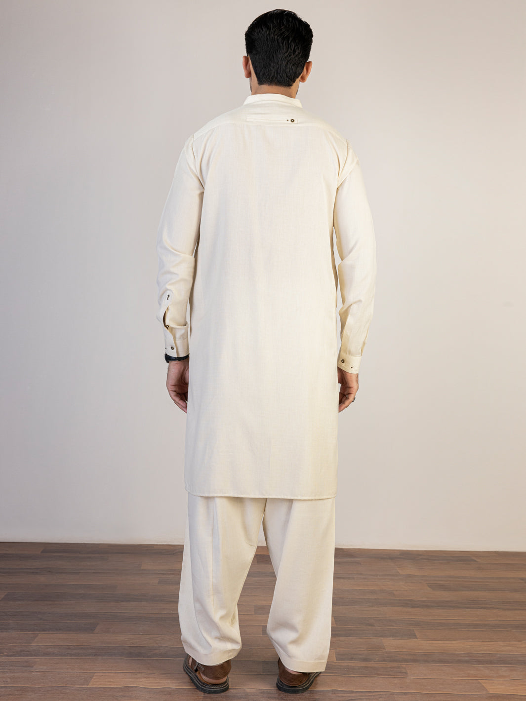 Cream Blended Kameez Shalwar - AL-KS-2833
