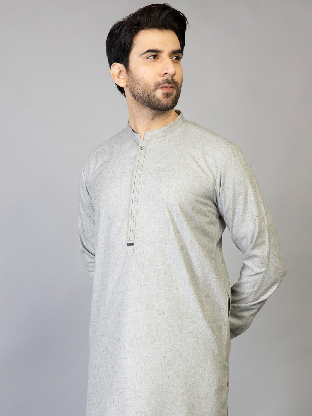 Grey Blended Kurta Trouser - AL-KT-2837