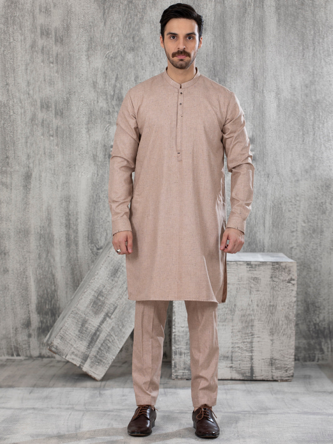 Peach Blended Kurta Trouser - AL-KT-2844