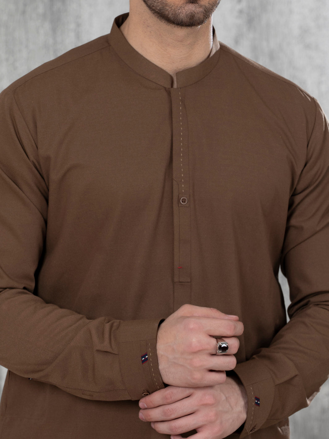 Brown Blended Kameez Shalwar - AL-KS-2850